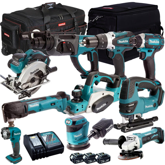 Makita 18V 10 Piece Power Tool Kit with 3 x 5.0Ah Battery & Charger MAKDEAL 84M