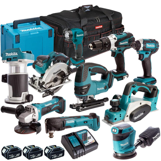 Makita 18V 10 Piece Power Tool Kit with 3 x 5.0Ah Battery & Charger MAKDEAL 91M